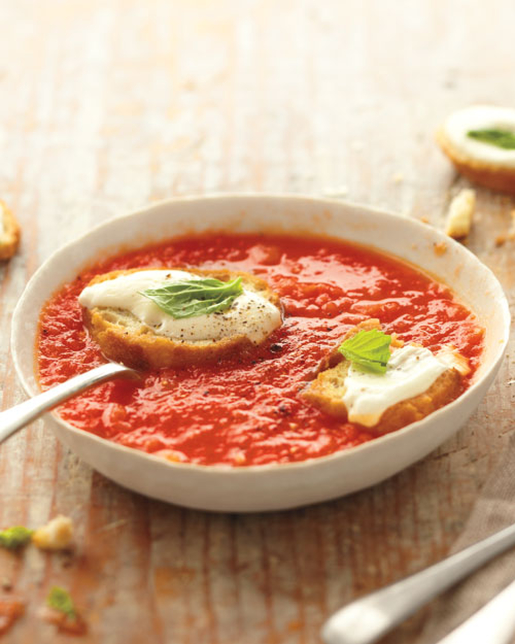 Mad Hungry Recipe: Tomato Soup with Mozzarella Croutons