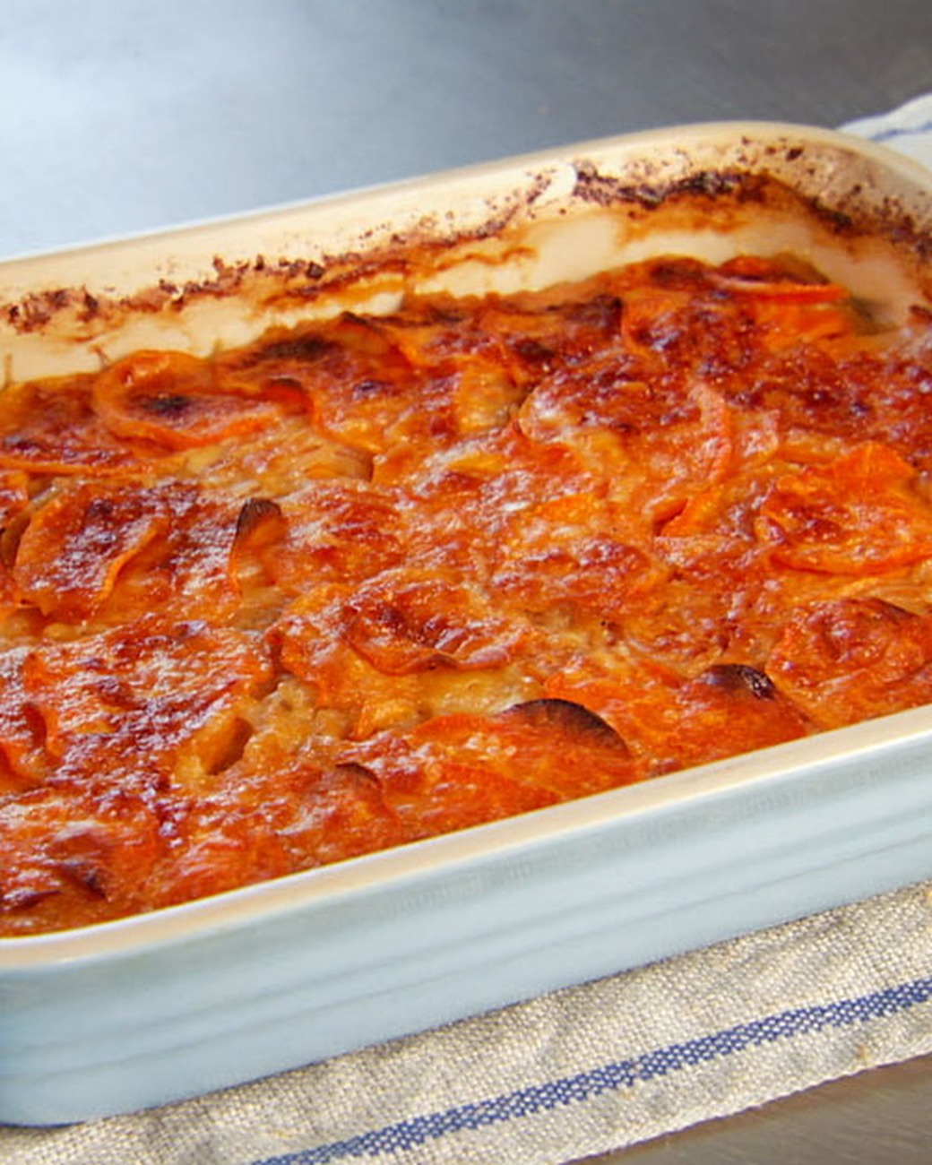 Mad Hungry Recipe: Scalloped Sweet Potatoes with Vidalia Onion and English Cheddar