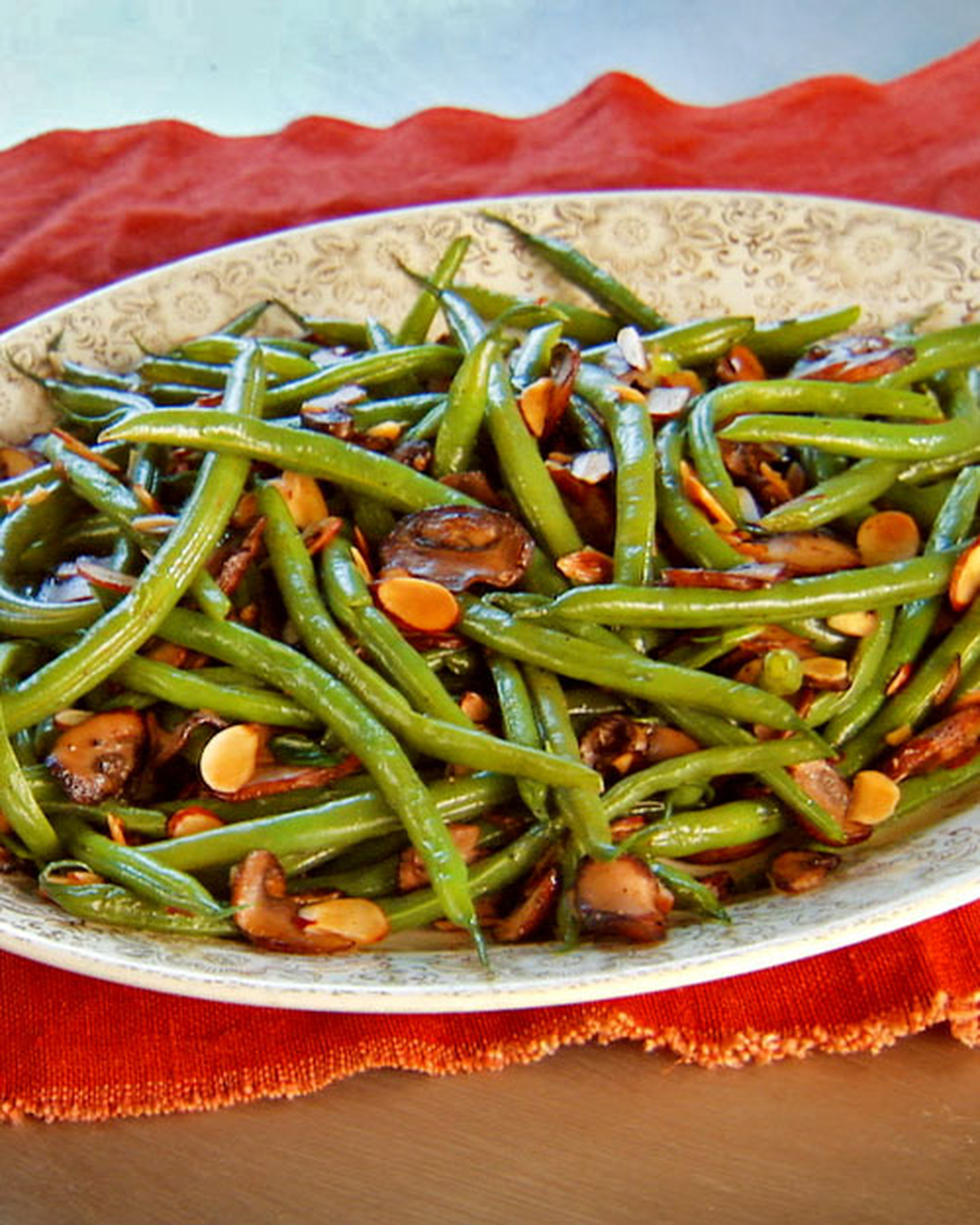 Mad Hungry Recipe: Green Beans with Mushrooms and Toasted Almonds