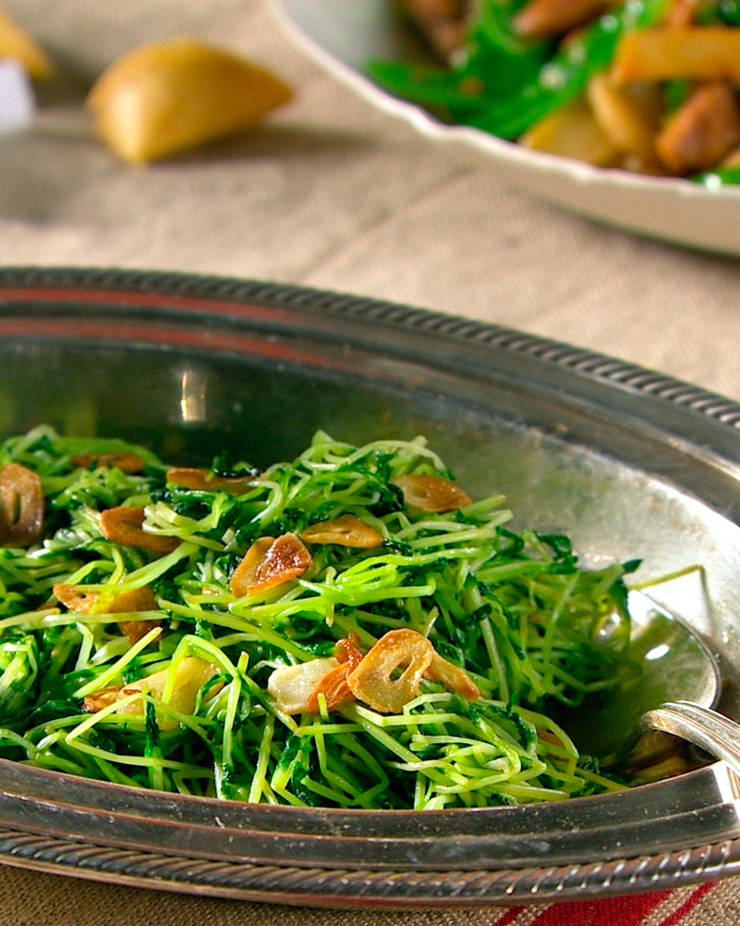 Mad Hungry Recipe: Pea Shoots with Garlic