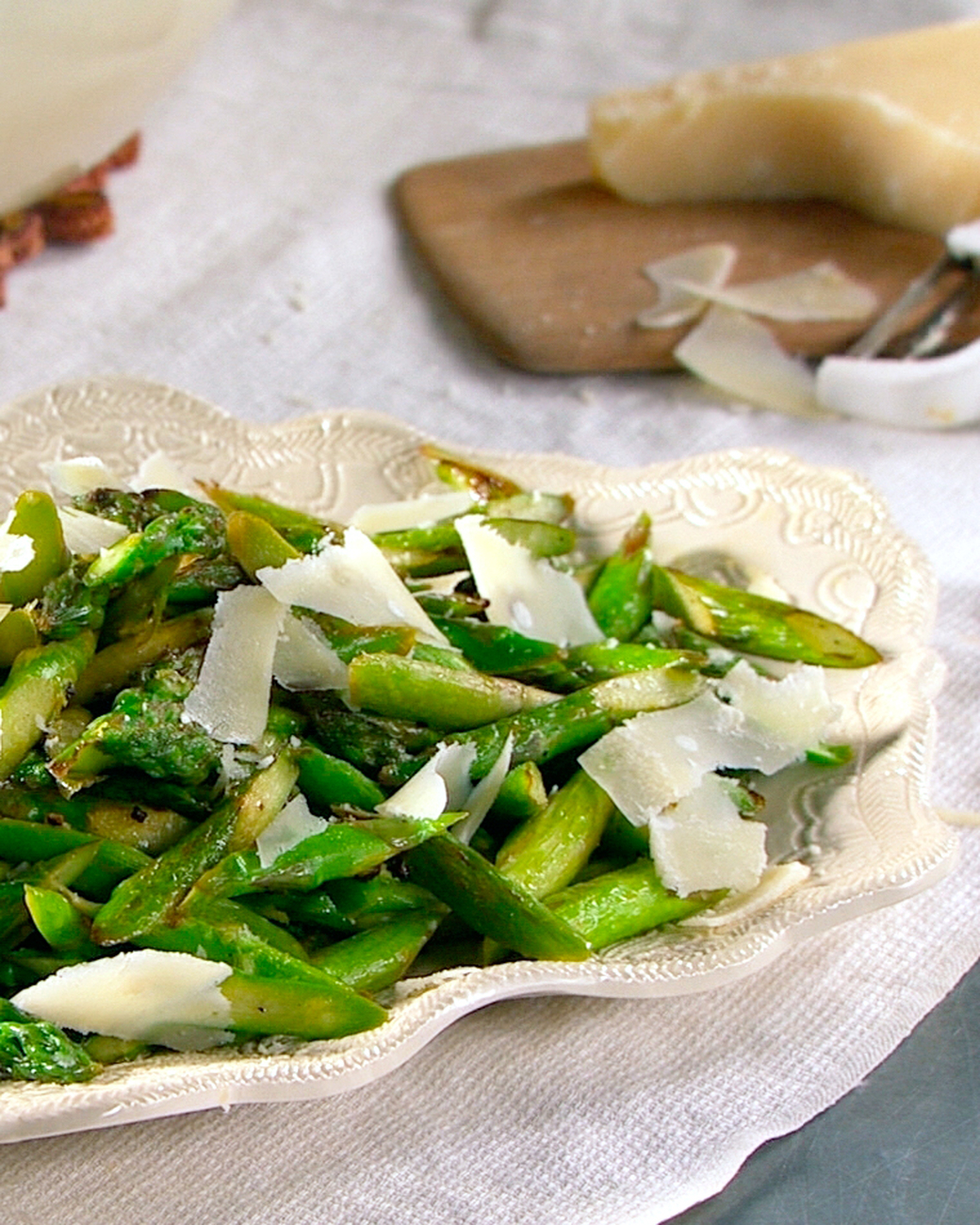 Mad Hungry Recipe: Sautéed Asparagus with Shaved Parmesan 